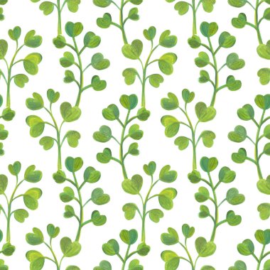 Yeşil bitkiler ile parlak çiçek sorunsuz tasarım