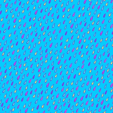 Elle çizilmiş renkli yağmur damlaları ile pürüzsüz desen