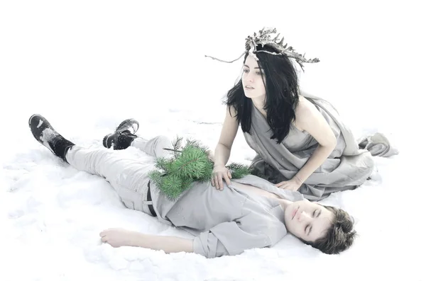 Snow Queen Dan Orang Beku — Stok Foto