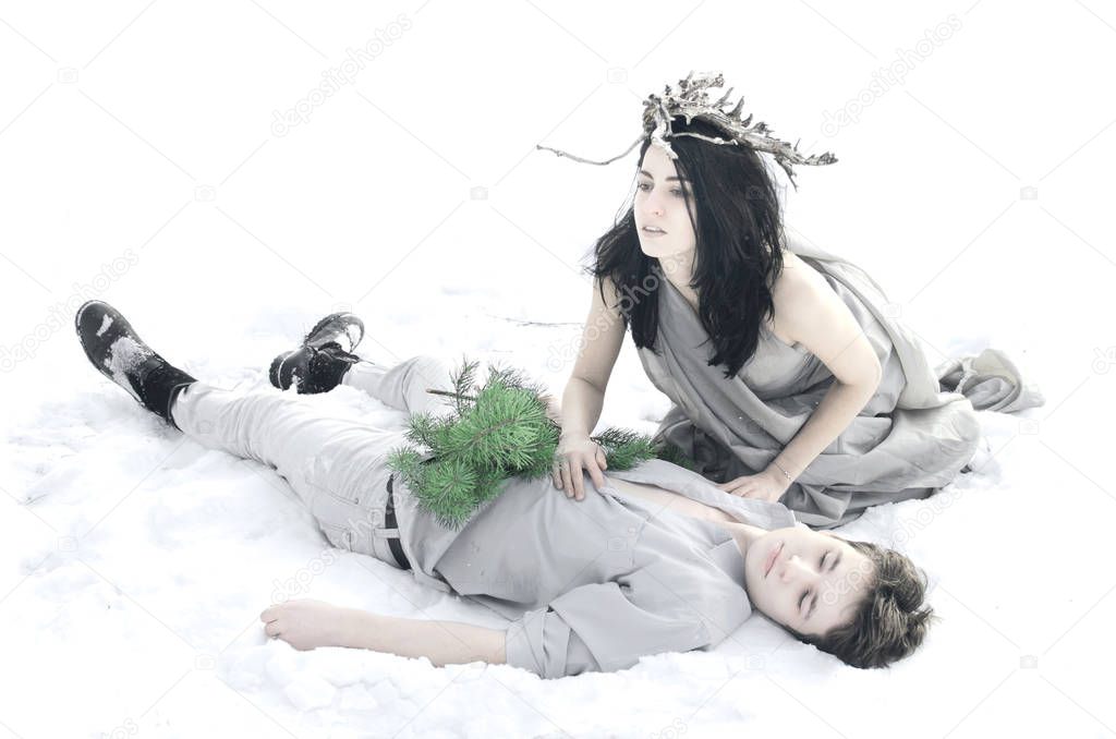snow Queen and the frozen man