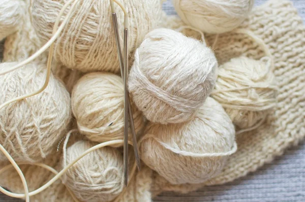 White Supplies Knitting — Stock Photo, Image