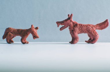 iki kurt ya da köpekler hamuru - kalıp çocuk