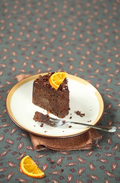 Torta de trufa naranja de chocolate vegano — Foto de Stock