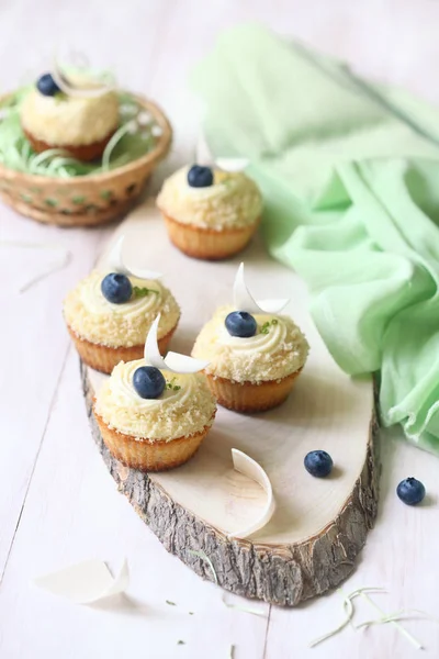 Cupcakes with Blueberries — Stock Photo, Image