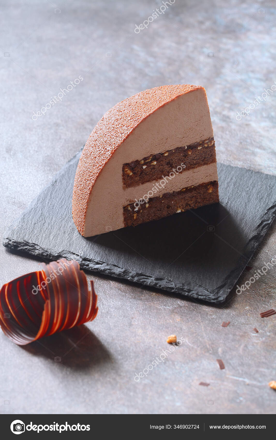 Gâteau Mousse Au Chocolat Contemporain Recouvert D'un Spray De