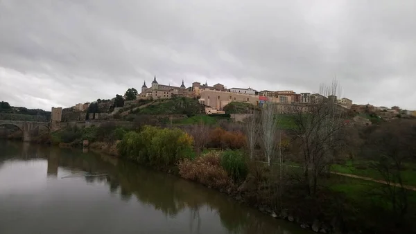 Toledo. Spain. castle on the mountain. River and beautiful nature.