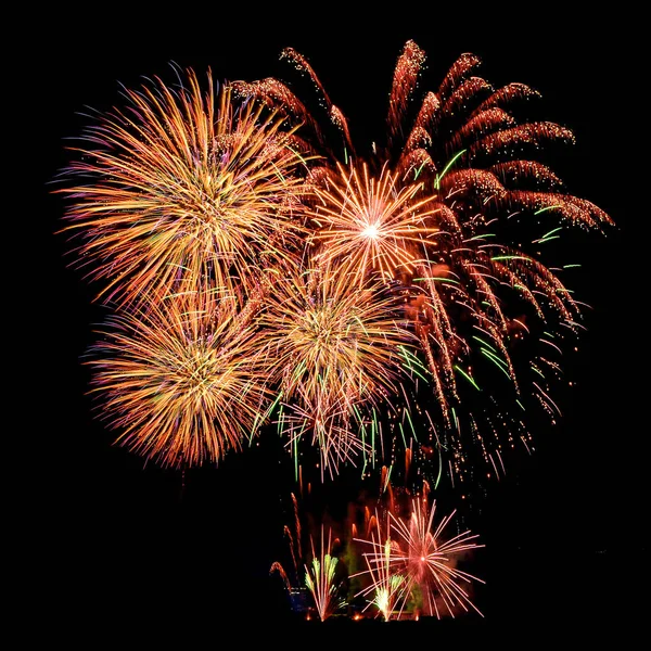 Havai fişek kutlama ve gece gökyüzü arka plan.