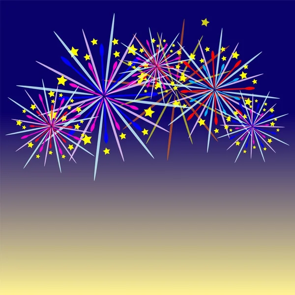 Renkli havai fişek kutlaması ve alacakaranlık arkaplanı.