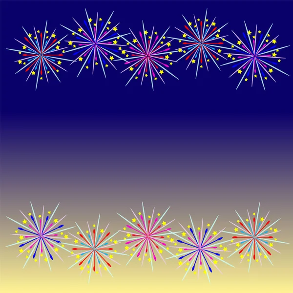 Renkli havai fişek kutlaması ve alacakaranlık arkaplanı.