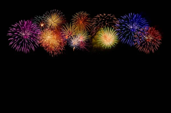 Fireworks celebration and the night sky background. — Stock Photo, Image