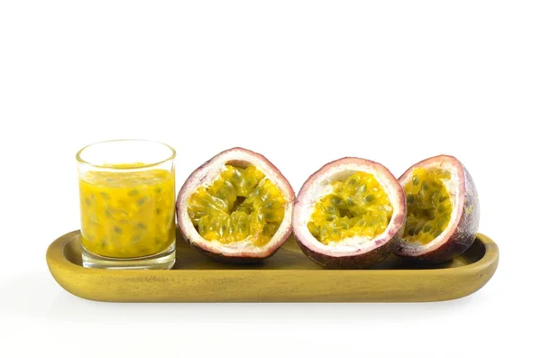 Purple passion fruit on white background. — Stock Photo, Image