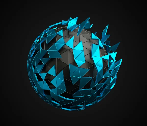 Low Poly kula z chaotyczną strukturę. — Zdjęcie stockowe