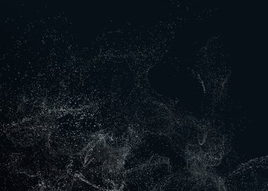 Parçacıklar uçan 3d render soyut.