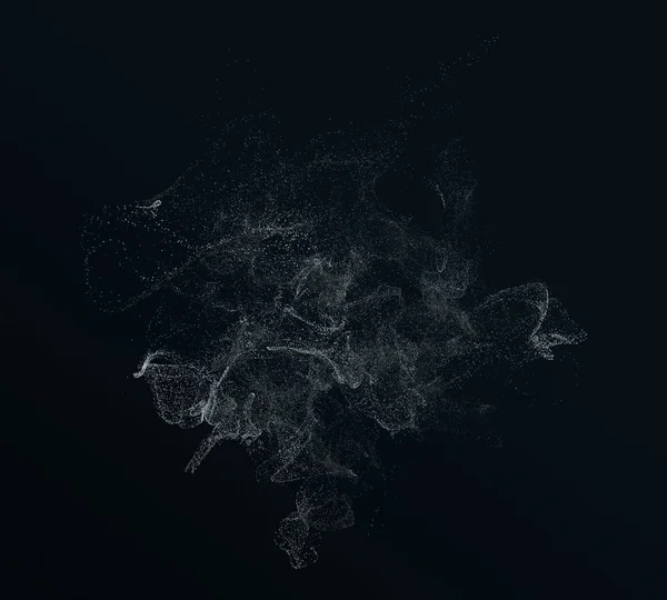 Abstrakt 3d-Rendering av flygande partiklar. — Stockfoto