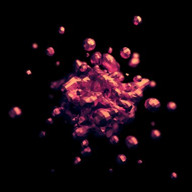 Sıvı uçan 3d render soyut.