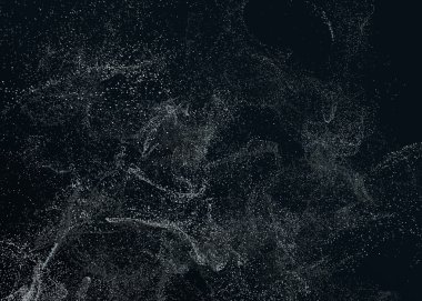 Parçacıklar uçan 3d render soyut.