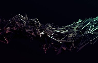 Çokgen şeklin soyut 3d render.