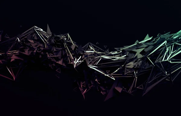 Rendu 3D abstrait de forme polygonale . — Photo