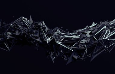 Çokgen şeklin soyut 3d render.