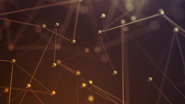 Küreler yapısıyla soyut 3d render.