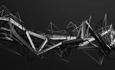 Çokgen şeklin soyut 3d render.