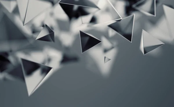 Abstract 3d Rendering veelhoekige vormen te vliegen — Stockfoto