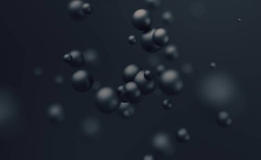Küreler uçan 3d render soyut.