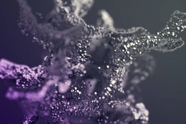 Parçacıklar uçan 3d render soyut.