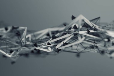Çokgen şeklin soyut 3d render.
