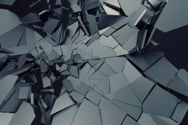 Kırık yüzey soyut 3d render.