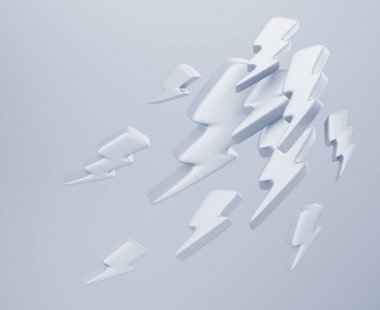 Yıldırım sembolleri Illustration. 3D render