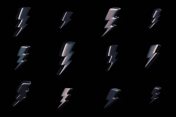 Illustration of lightning symbols. 3D Rendering — Stock Photo, Image