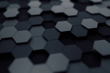 Altıgen yanarak bahislerin doğru ile yüzey soyut 3d render.