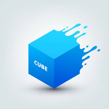 Soyut renkli 3d küp vektör çizim