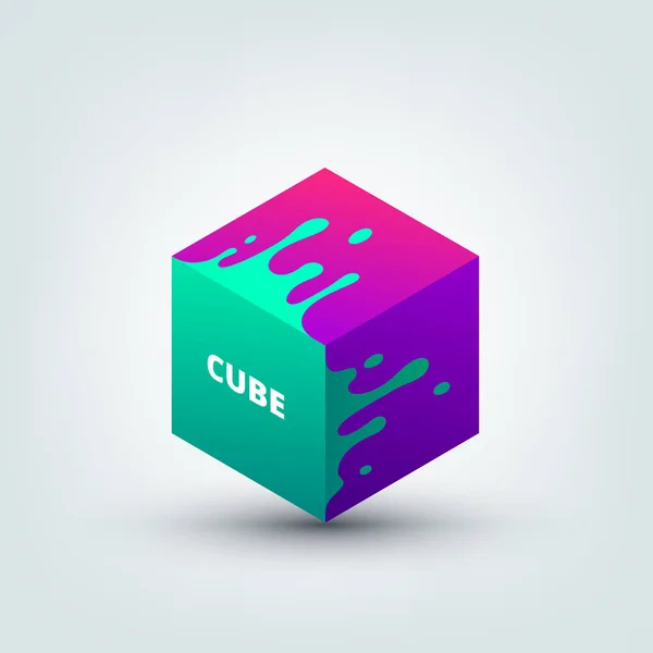 Ilustração vetorial do cubo 3d colorido abstrato —  Vetores de Stock