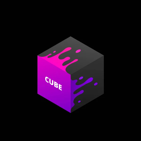 Ilustração vetorial do cubo 3d colorido abstrato — Vetor de Stock