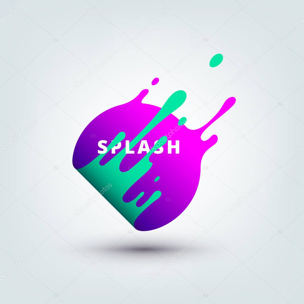 Vector illustration of abstract colored circle. Abstract splash, liquid shape. Background for poster, cover, banner, placard. Logo design
