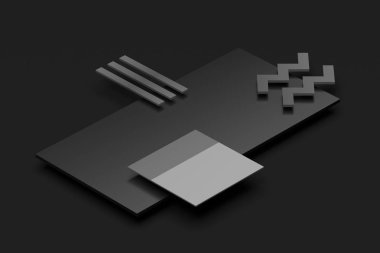Geometrik şekillerin soyut 3d canlandırması.