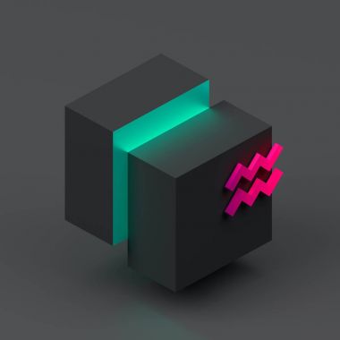 Geometrik şekillerin soyut 3d canlandırması.