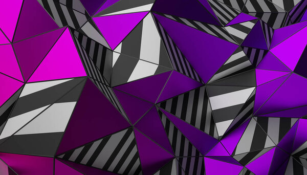 Abstract 3D Rendering of Polygonal Background.