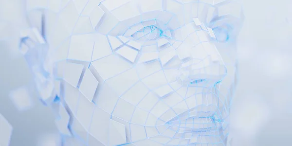Abstrakcyjny 3D Render wielokątne ludzkiej twarzy — Zdjęcie stockowe