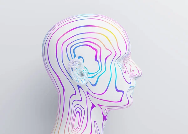 Render 3D astratto della testa umana — Foto Stock