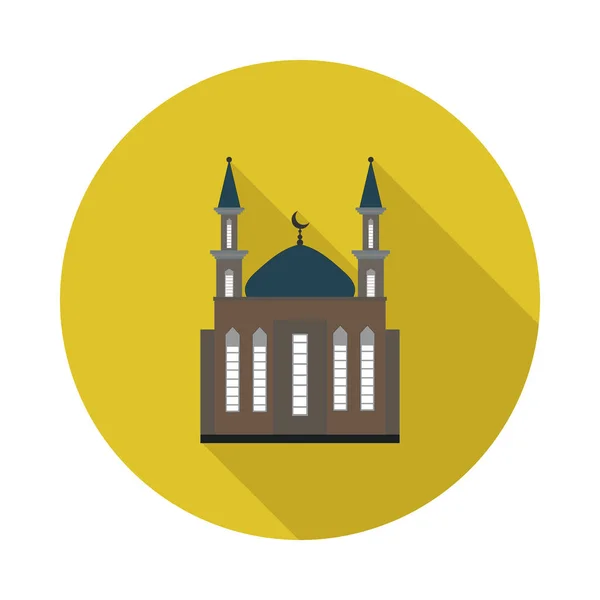 Platte pictogram moskee — Stockvector