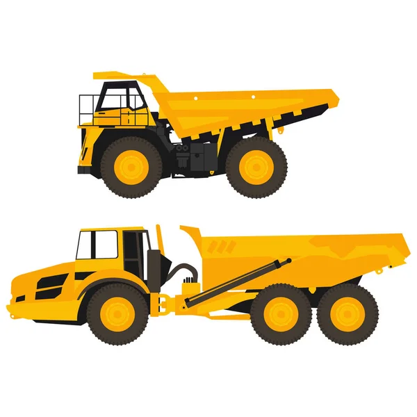 Aantal platte dump trucks — Stockvector