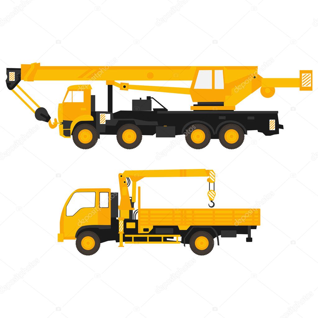 flat illustration of set crane