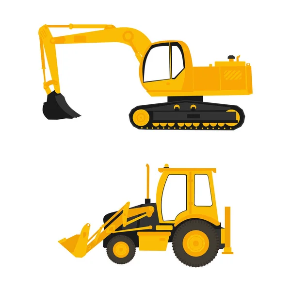 施工设备挖掘机 — 图库矢量图片