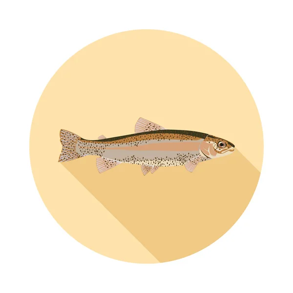 Flat icon natural trout — Stock Vector