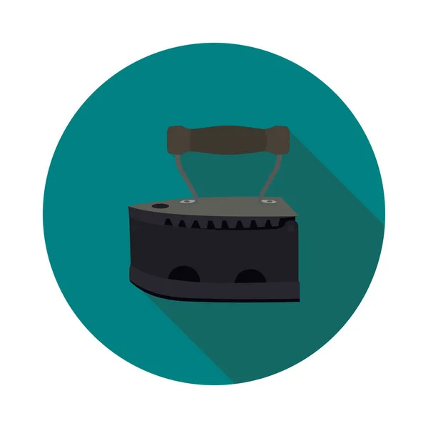 Platte pictogram kolen strijkijzer — Stockvector