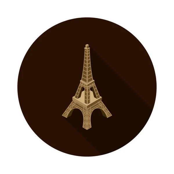 Icono plano Torre Eiffel isométrica — Vector de stock