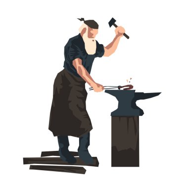 bir demirci düz vektör çizim